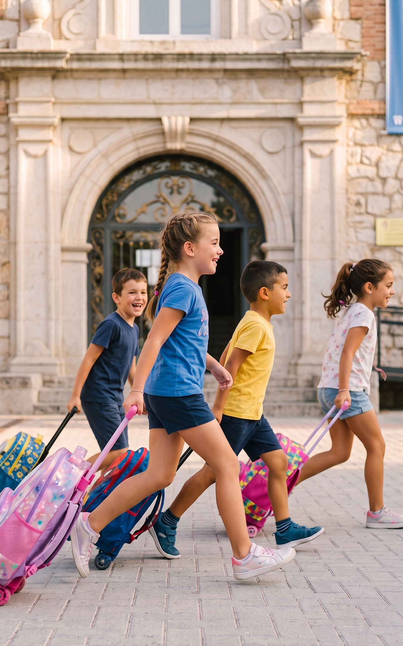 Niños usando dispositivos educativos
